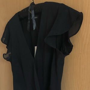 NWT Banana Republic Black Ruffle Wrap Dress Size 4